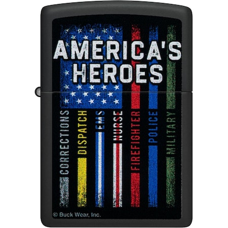 Zippo 2024 Zippo Buck Wear American Heroes, Black Matte,  ZIP-48634
